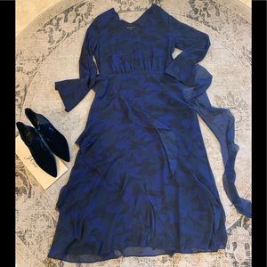 BANANA REPUBLIC Deep Blue Camouflage print dress, Size 14